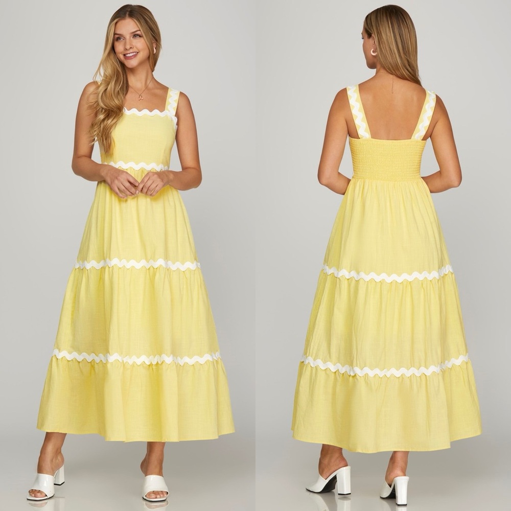 Scalloped Tier Midi Dress - Picture 1 of 1